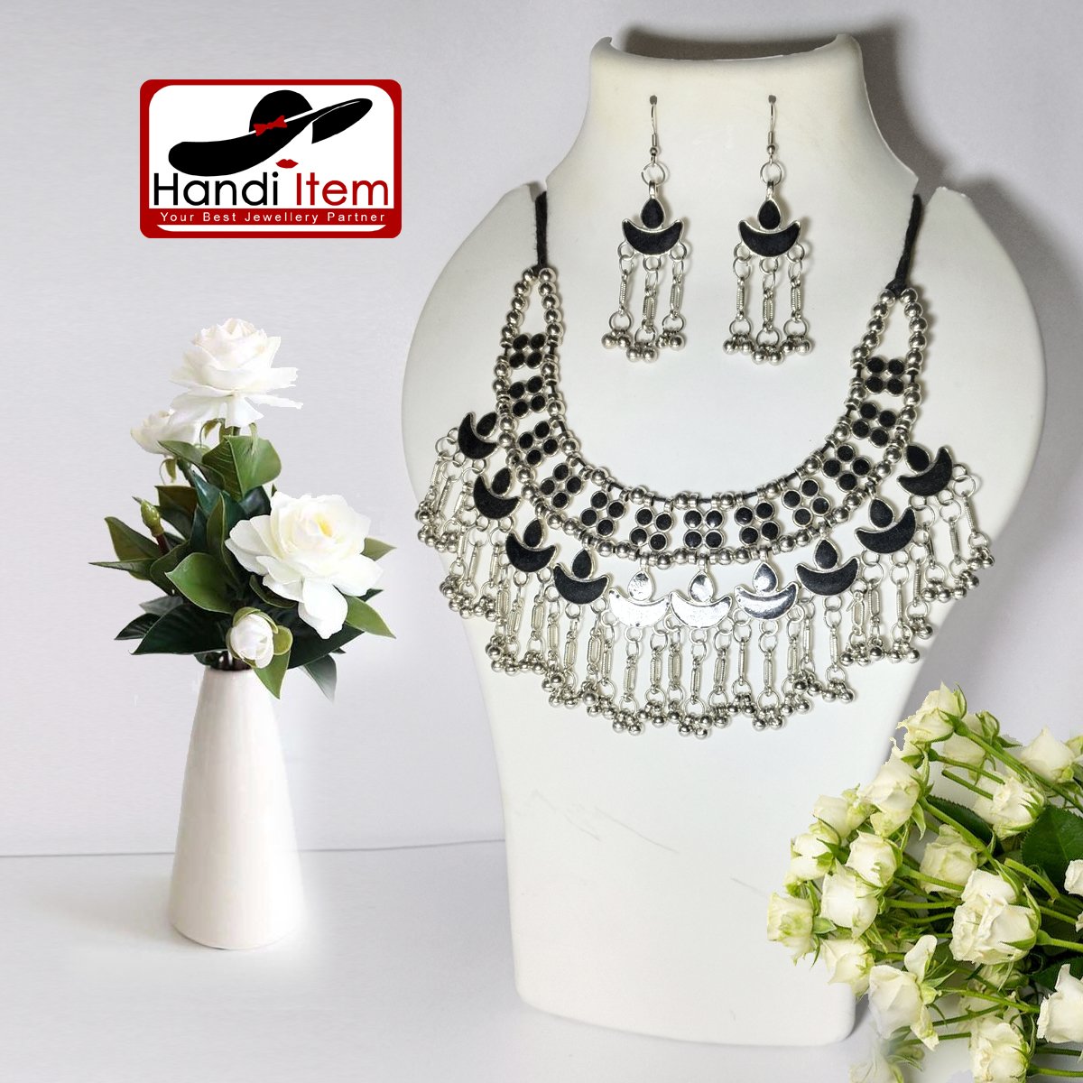 product51 Long Necklace with Black Color